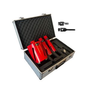 პერფორატორზე სამაგრი ბეტონის საბურღი D 127; D 52; D 38 ზომებით და პრაქტიკული ქეისით